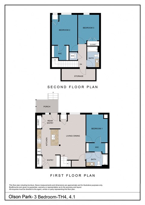 Floor plan for 3 beds, 2 baths, 1596 sqft